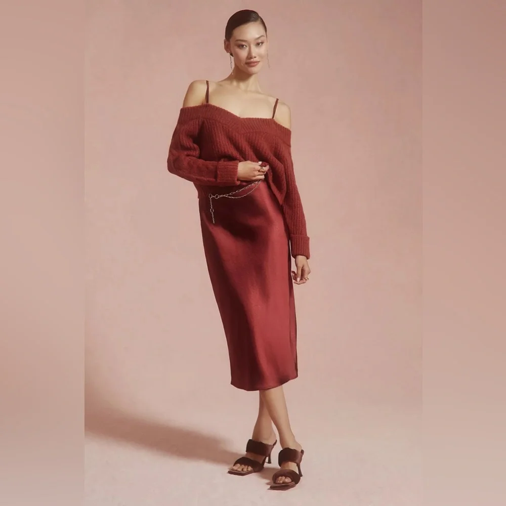 Anthropologie Mare Mare Layered Sweater & Slip Midi Dress - Picture 2 of 15